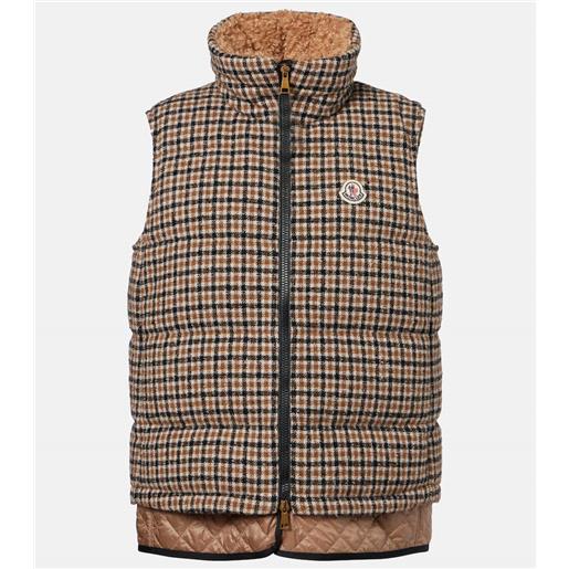 Moncler piumino touvet in misto lana a quadri