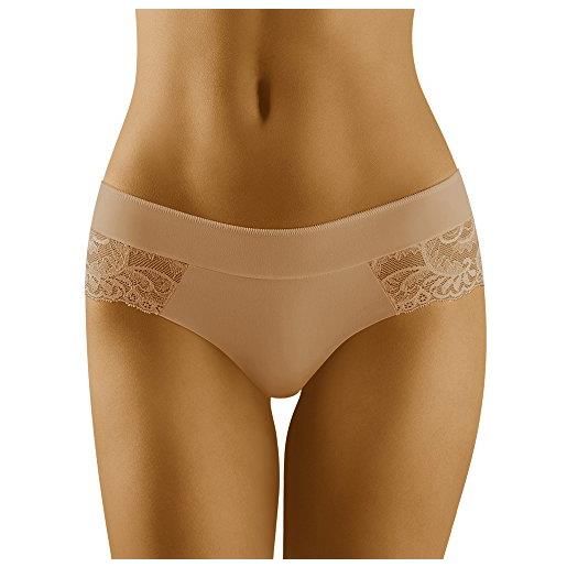 Wolbar culotte monocolorate con pizzo wb403, beige, xl