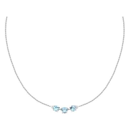 Morellato collana donna in argento 925% riciclato con zirconi, collezione tesori, idee regalo donna