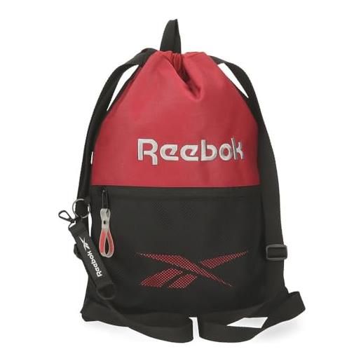 Reebok portland zaino sacco nero 35x45 cm poliestere, nero, taglia unica, zaino sacco