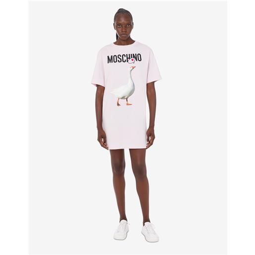 Moschino - abito in jersey di cotone organico goose - rosa