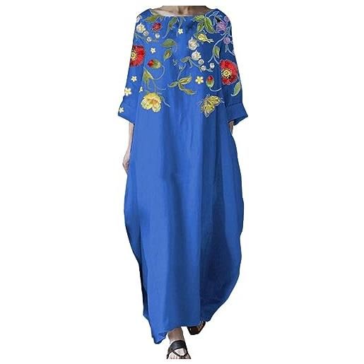 Cocila vestiti stretti lunghi abito lungo cerimonia verde abiti donna estivi eleganti abito lungo spiaggia vestito lungo primavera donna vestito da donna estivo (blue, xxxxxl)
