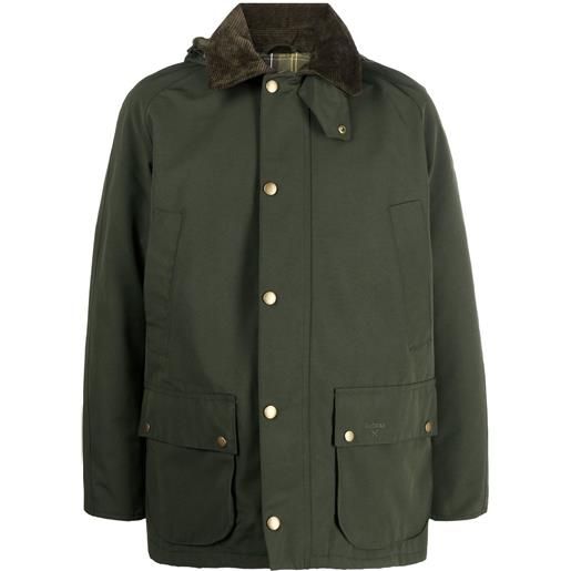 Barbour giacca impermeabile ashby con cappuccio - verde