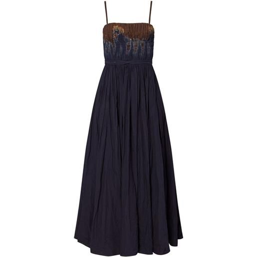 Altuzarra abito andrea midi con fantasia tie-dye - blu