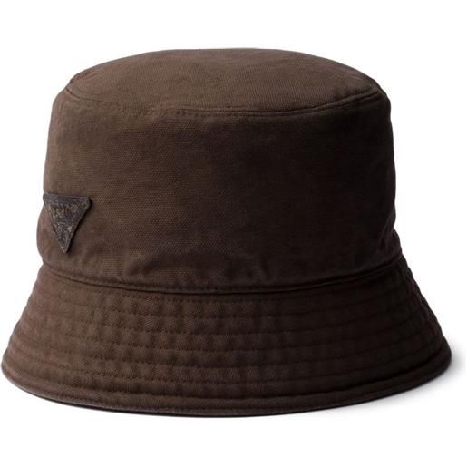 Prada cappello bucket in cotone - marrone