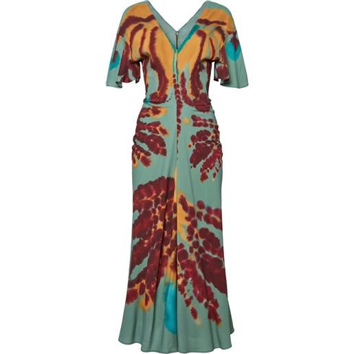 Altuzarra abito pelopenese midi con fantasia tie-dye - blu