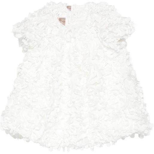 La Stupenderia abito a maniche corte con motivo a petali - bianco