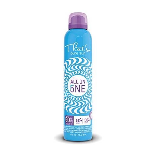 That'so all in one - protezione solare spray incrementale 50/50+/50++ dermatologicamente testato per bambini e pelli sensibili, resistente all'acqua con vitamina e, olio di avocado e jojoba- 175 ml