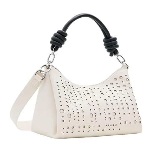 Desigual borsa a mano in poliuretano, colore bianco, taglia unica, bianco, one size