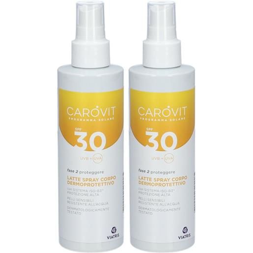 Meda Pharma SpA carovit latte spray corpo dermoprotettivo spf 30 set da 2 2x200 ml
