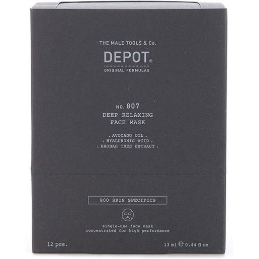 Depot no. 807 deep relaxing face mask 12pc x 13ml - maschera viso uomo distendente rilassante