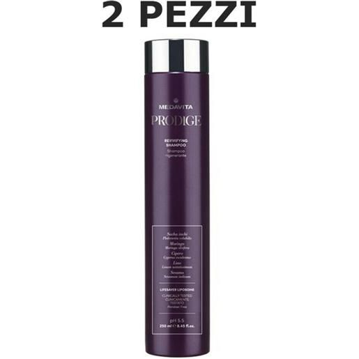 Medavita prodige revivifying shampoo 250ml 2 pezzi - shampoo ristrutturante fortificante capelli danneggiati