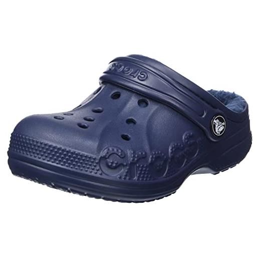 Crocs baya lined clog k, zoccoli unisex - bambini e ragazzi, navy, 28/29 eu
