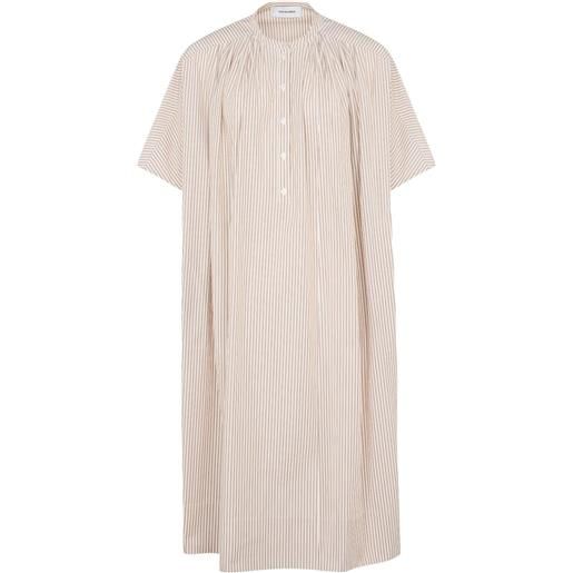 Yves Salomon abito midi a righe - marrone