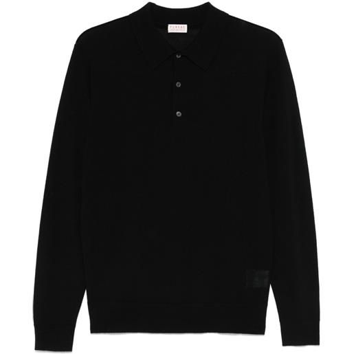 FURSAC polo in lana merino - nero