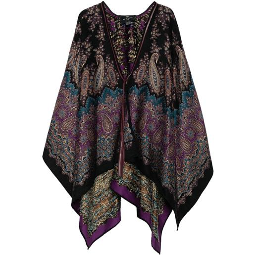 Poncho Moschino Donna Nero - Lavabile A Mano, Manica Lunga, Stile Garza - Foto 4