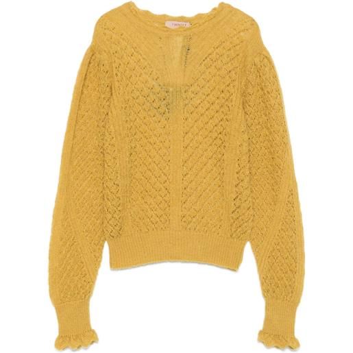 TWINSET maglione con ruches - giallo