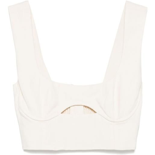 Patrizia Pepe canotta con dettaglio cut-out - toni neutri