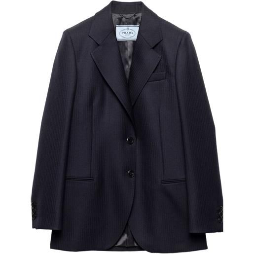 Prada blazer con motivo chevron - blu