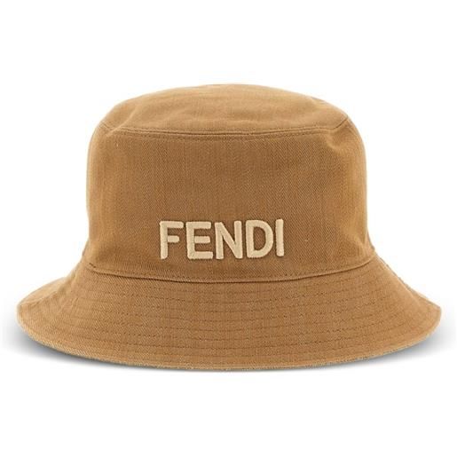 FENDI cappello bucket reversibile con motivo ff - toni neutri