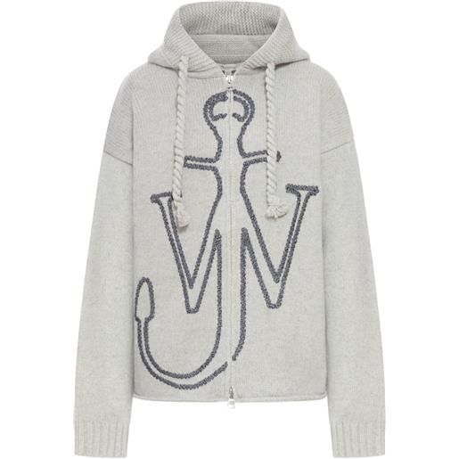JW Anderson felpa con ricamo - grigio
