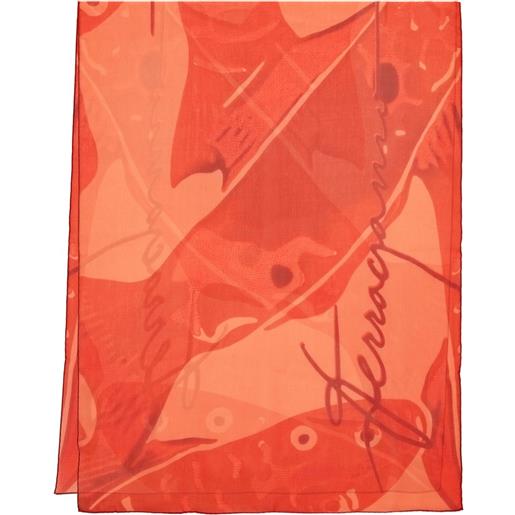 Ferragamo stola con stampa - rosso