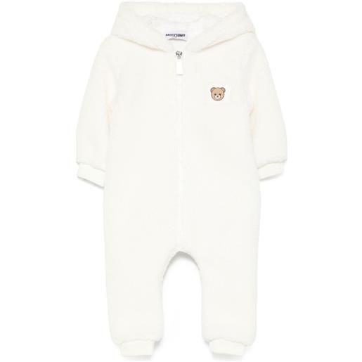 Moschino Kids tuta intera teddy bear con cappuccio - bianco