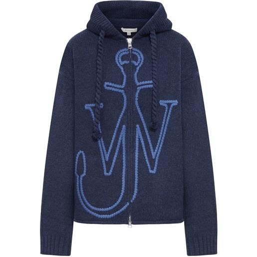 JW Anderson felpa con ricamo - blu