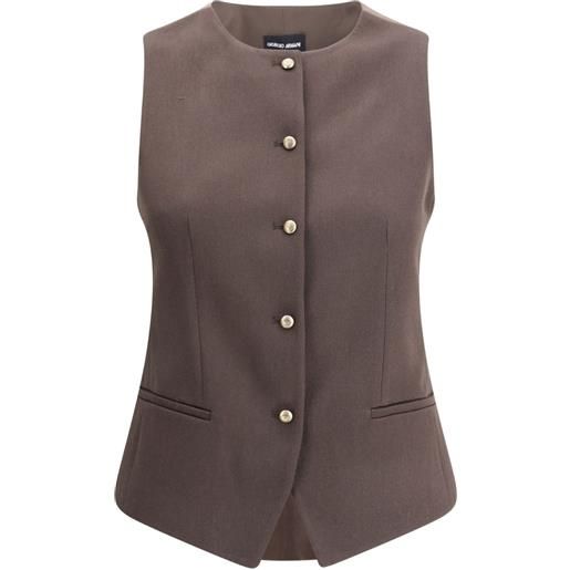 Giorgio Armani gilet con bottoni - marrone