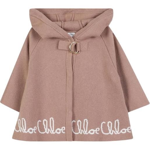 Chloé Kids cappotto con cappuccio - toni neutri