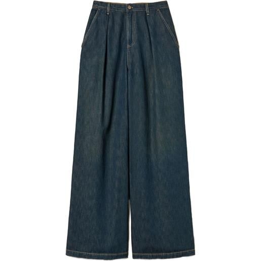 TWINSET jeans con pieghe - blu