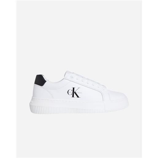 Calvin Klein Jeans chunky cupsole leather w - scarpe sneakers - donna - bianco
