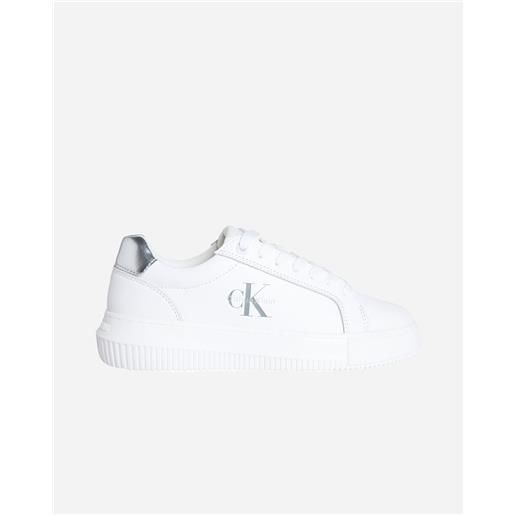 Calvin Klein Jeans chunky cupsole leather w - scarpe sneakers - donna - bianco