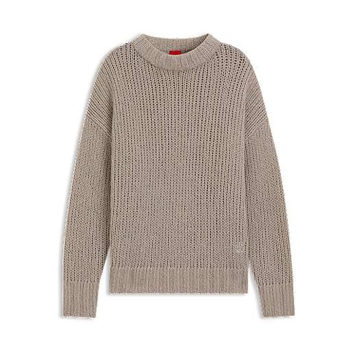 HUGO maglione oversize in misto lana, beige chiaro