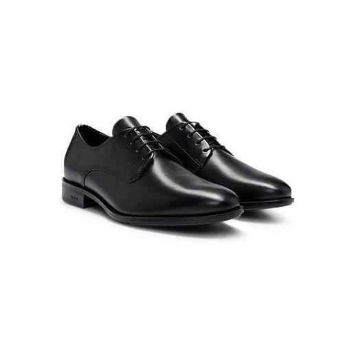 BOSS scarpe derby in pelle con dettagli tipici del marchio, nero