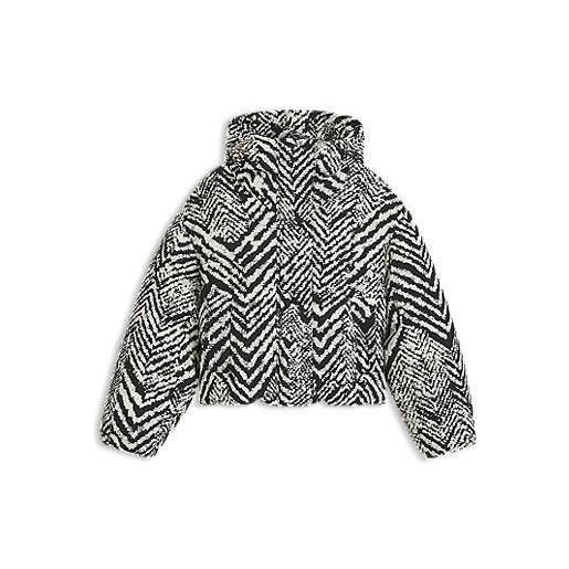 BOSS giubbotto con cappuccio idrorepellente con stampa a spina di pesce, a disegni