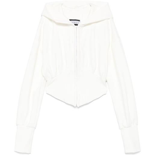HAMZA felpa con zip - bianco