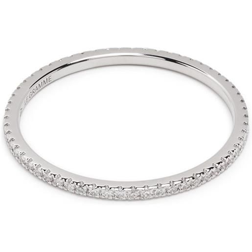 Le Gramme anello in oro bianco 18kt con pavé di diamanti - argento