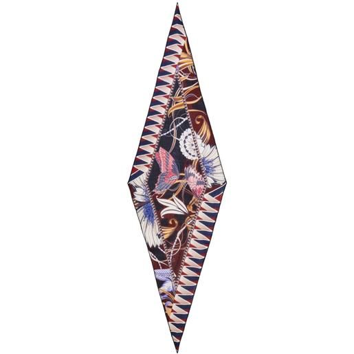 Ferragamo foulard con stampa a fiori - blu