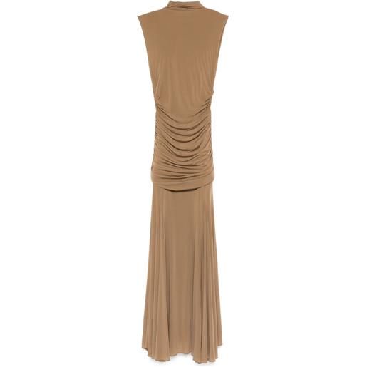 Magda Butrym abito a collo alto drappeggiata - toni neutri