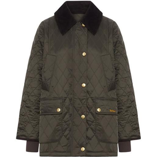 Barbour giacca trapuntata con colletto a coste - verde