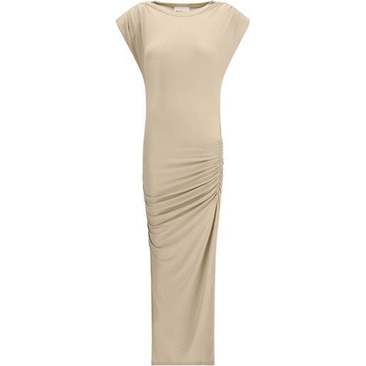 MARANT ÉTOILE abito midi con ruches laterali - toni neutri