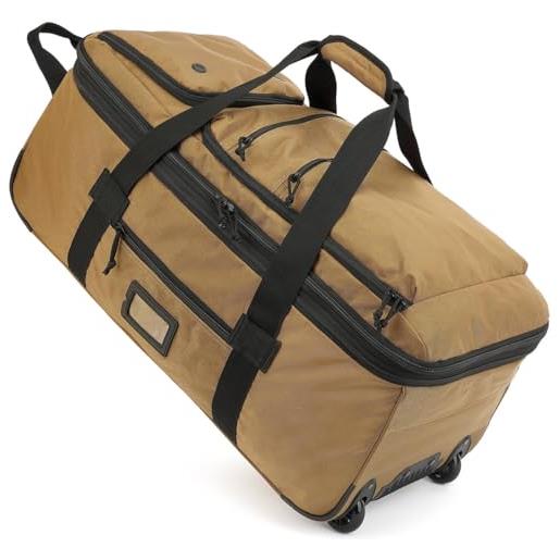 TAIHOYIN borsone da viaggio pieghevole con ruote grande 85-100l espandibile borsa sportiva uomo valigia con ruote xl per campeggio, marrone