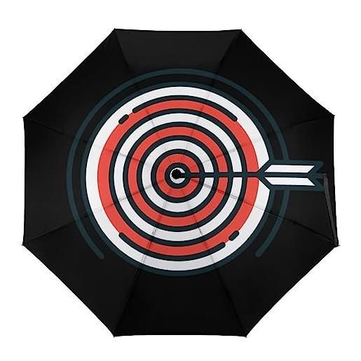 LJFABKY vintage style target antivento viaggio manuale 3 pieghevole ombrello impermeabile automatico rainbrella per uomo donna
