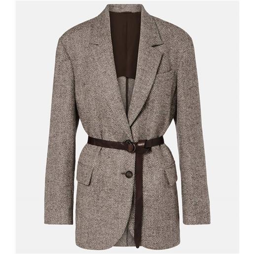 Brunello Cucinelli blazer in misto lana con cintura