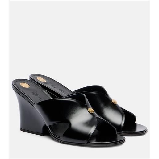 Loro Piana mules vera 80 in pelle con zeppa
