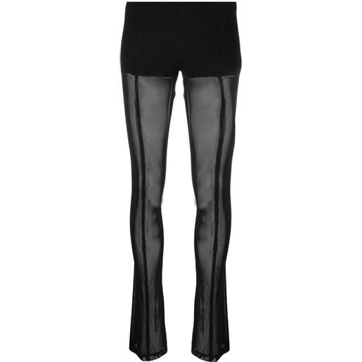 Blumarine pantaloni a vita bassa semi trasparenti - nero