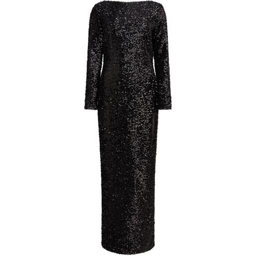 16Arlington abito da sera reta con paillettes - nero