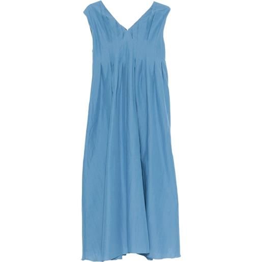 'S Max Mara abito plissettato con scollo a v - blu