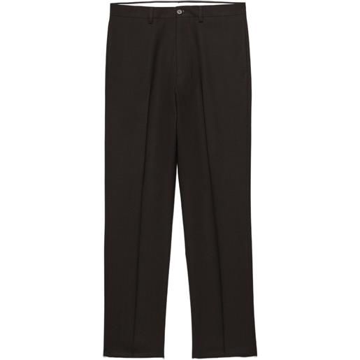 Prada pantaloni in lana con bottoni - marrone